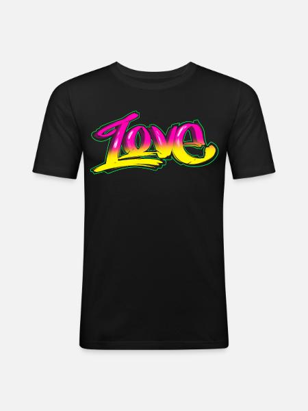 Graffiti Love - streetstyle design - Men's Slim Fit T-Shirt - black