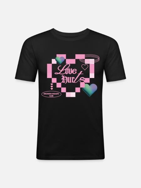 Love hurts - Men's Slim Fit T-Shirt - black