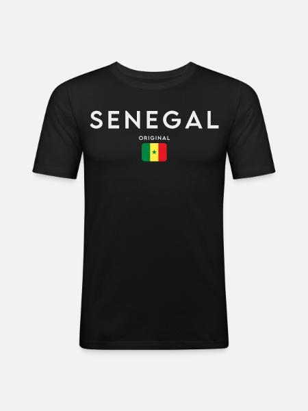 Senegalese flag, Senegalese pride - Men's Slim Fit T-Shirt - black