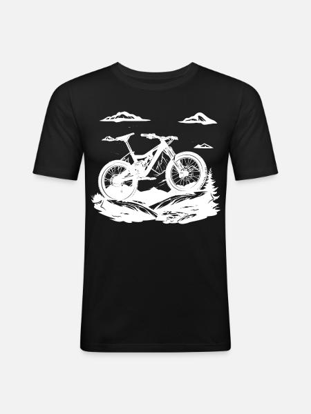 Amateurs de VTT - T-shirt près du corps Homme - noir