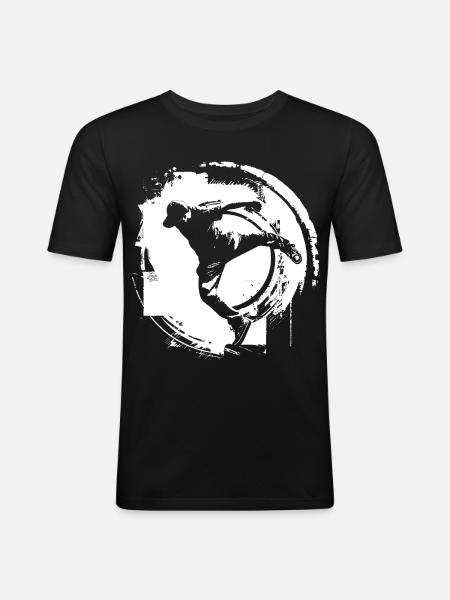 Breakdancer Drawing - Men's Slim Fit T-Shirt - black