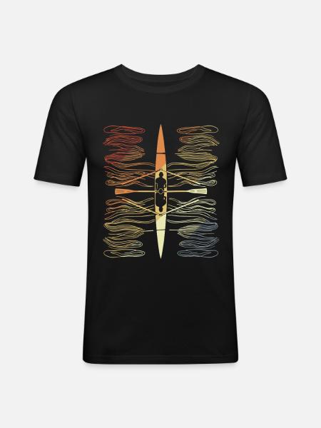 Aviron d’époque - T-shirt près du corps Homme - noir