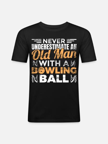 Bowling grandfather - Men's Slim Fit T-Shirt - black