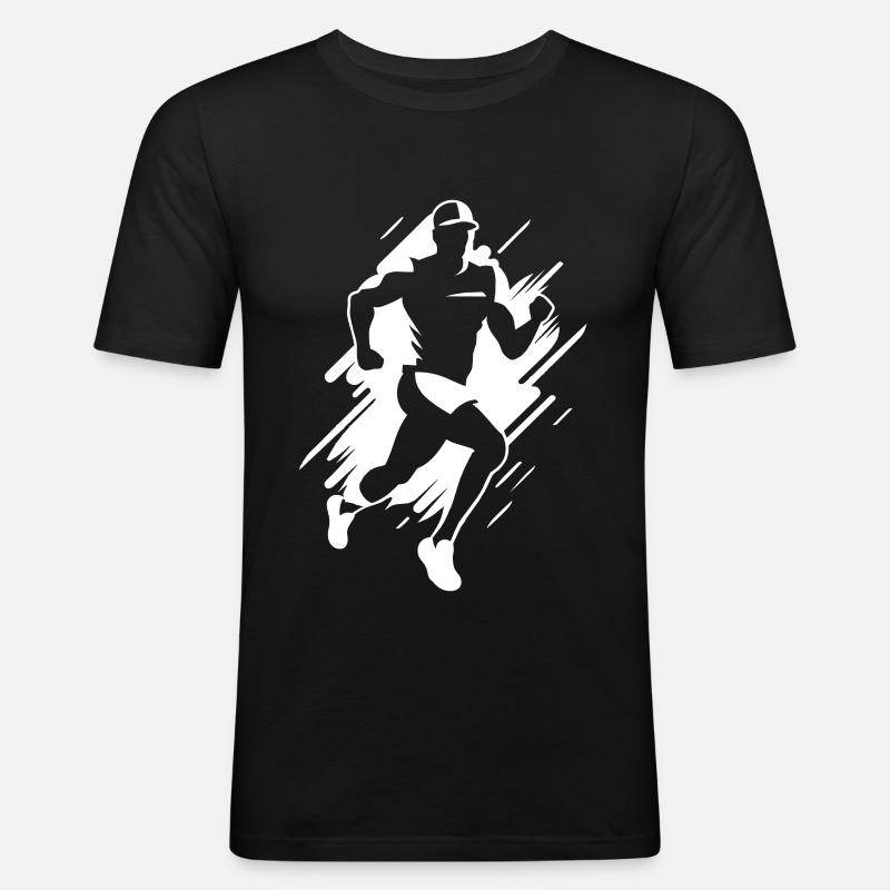 Jogger Grafik - Männer Slim Fit T-Shirt - Schwarz
