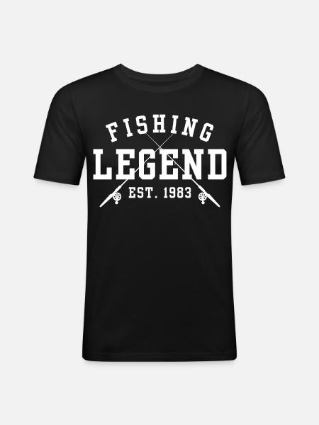 Fishing Legend Est 1983 - Men's Slim Fit T-Shirt - black