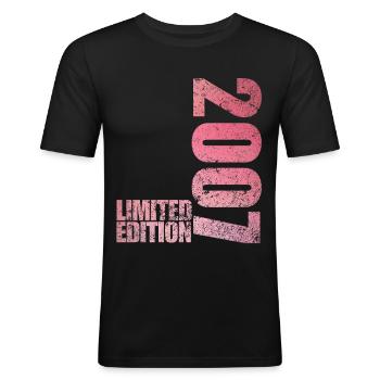 Limited Edition 2007 18. Geburtstag Geschenk - Männer Slim Fit T-Shirt - Schwarz - Vorne - Nik (191cm)