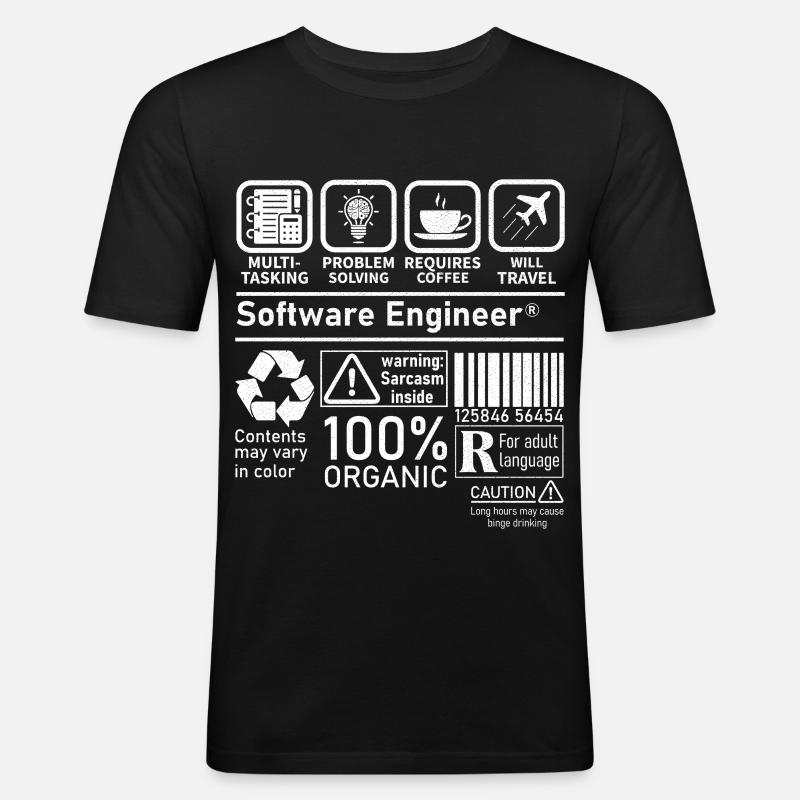 software engineer multi tasking problem solving - Men's Slim Fit T-Shirt - black