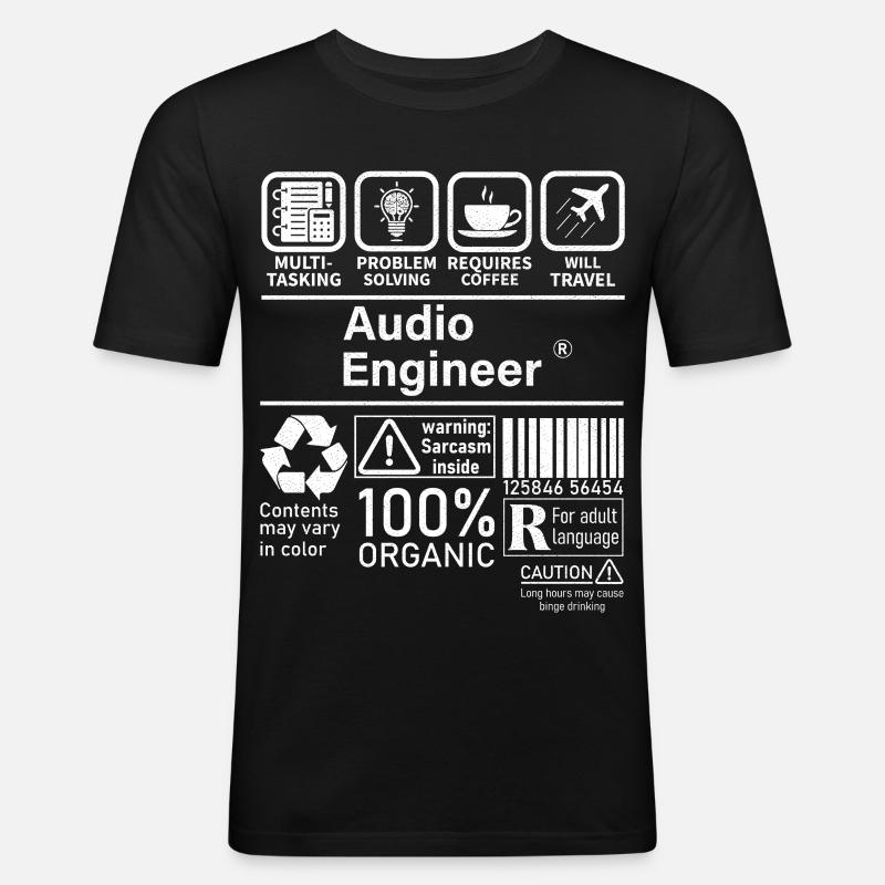 Audio Engineer multi tasking problem solving - Men's Slim Fit T-Shirt - black