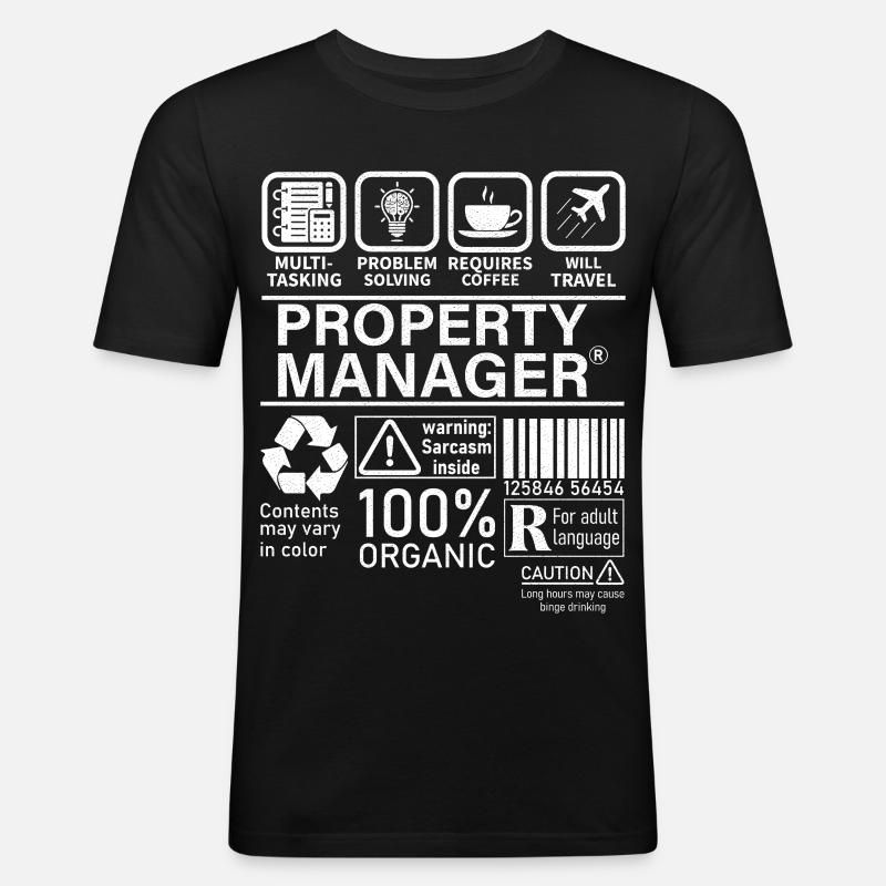 Property Manager Multi Tasking Problem Solving - Men's Slim Fit T-Shirt - black