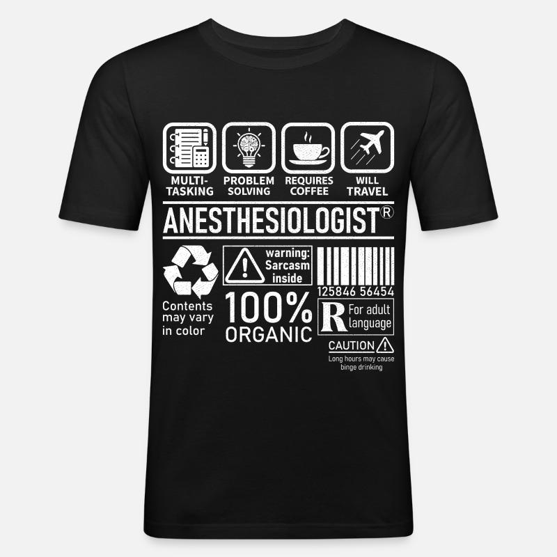 Anestesista multi tasking problem solving - Maglietta aderente da uomo - nero