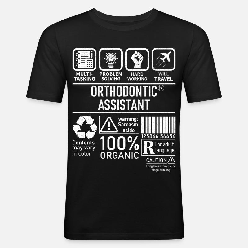 Orthodontic Assistant multi tasking problem - Men's Slim Fit T-Shirt - black