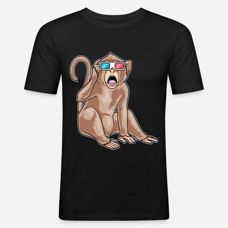 Monkey Glasses - Men's Slim Fit T-Shirt - black