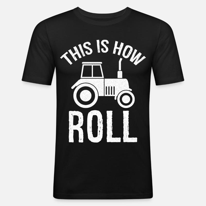 this is how roll - Männer Slim Fit T-Shirt - Schwarz