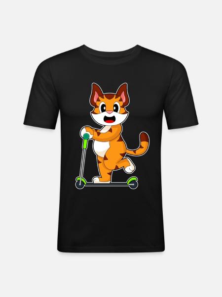 Tiger Scooter - Men's Slim Fit T-Shirt - black