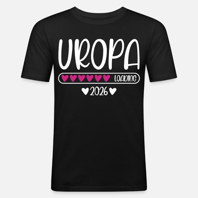Uropa 2026 loading - Männer Slim Fit T-Shirt - Schwarz