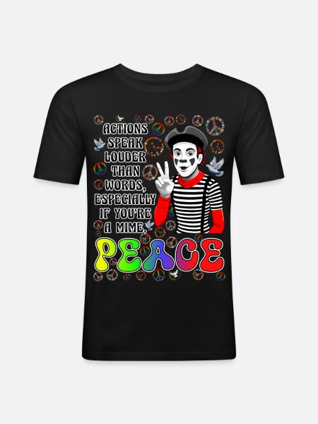 Frieden ist das Wichtigste - Männer Slim Fit T-Shirt - Schwarz