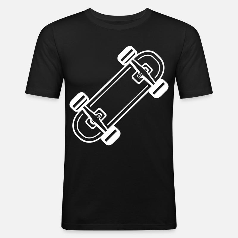 Skateboard Comic-Stil - Männer Slim Fit T-Shirt - Schwarz
