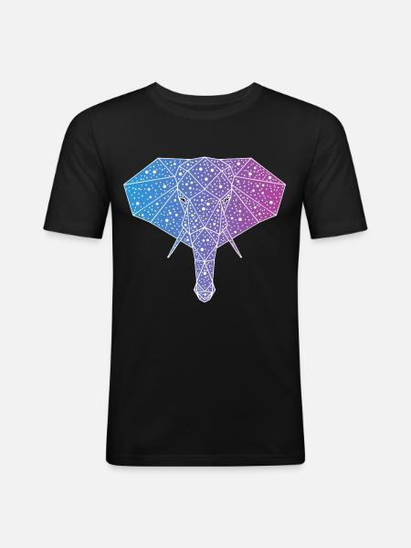 Galactic Elephant - Men's Slim Fit T-Shirt - black