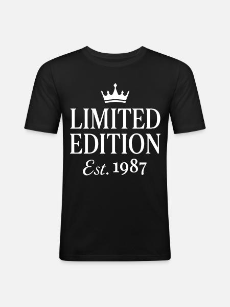 Edition limitée Est 1987 - T-shirt près du corps Homme - noir