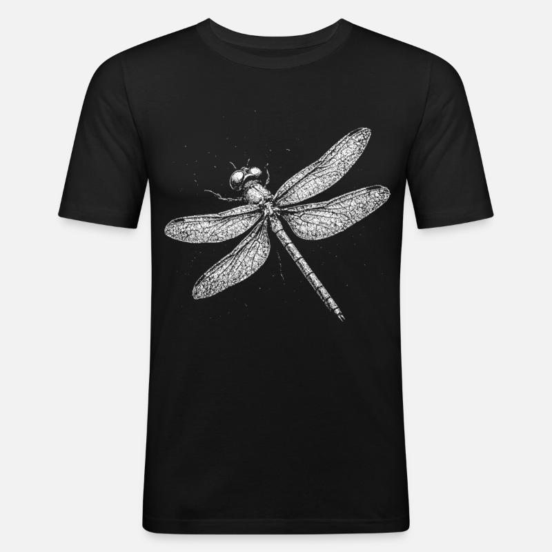 Libellule - T-shirt près du corps Homme - noir