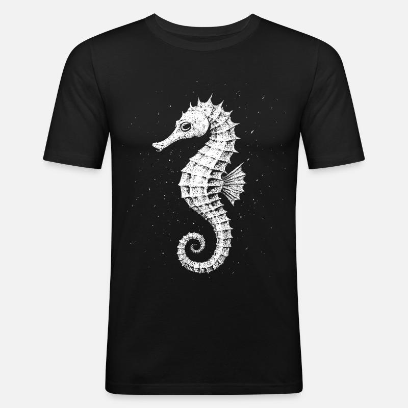 Sea horse - Men's Slim Fit T-Shirt - black