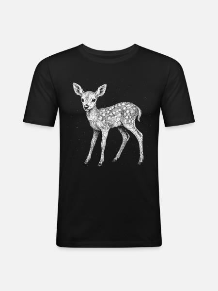 Faon - T-shirt près du corps Homme - noir