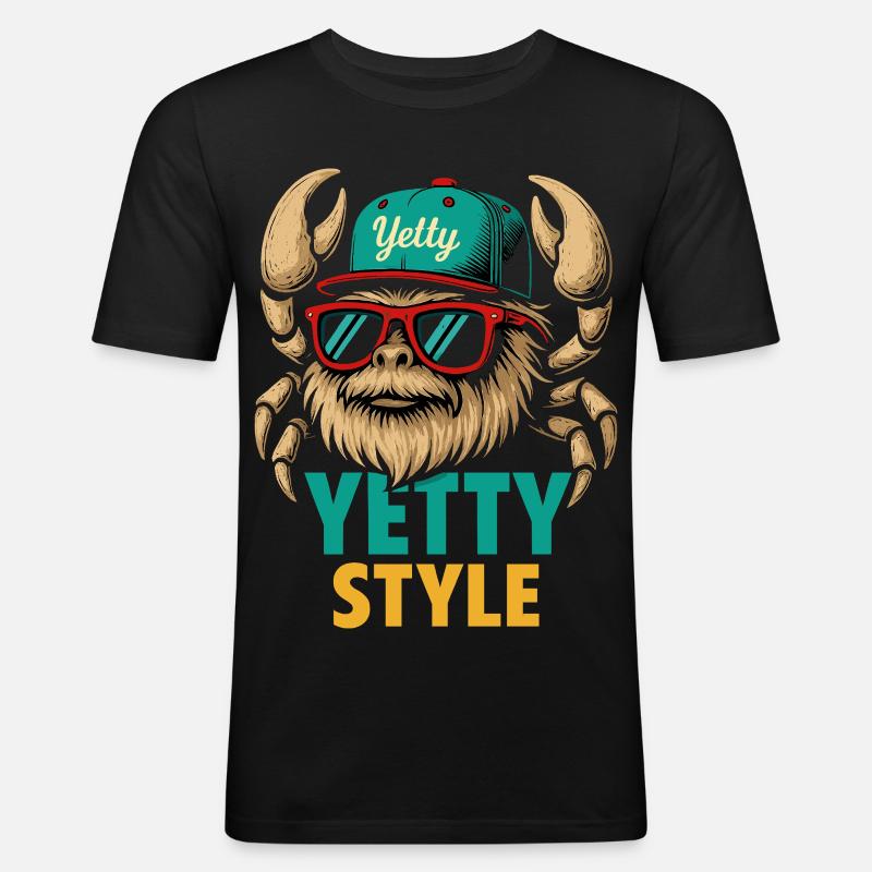 Yetty Style Yeti Graphic - Men's Slim Fit T-Shirt - black