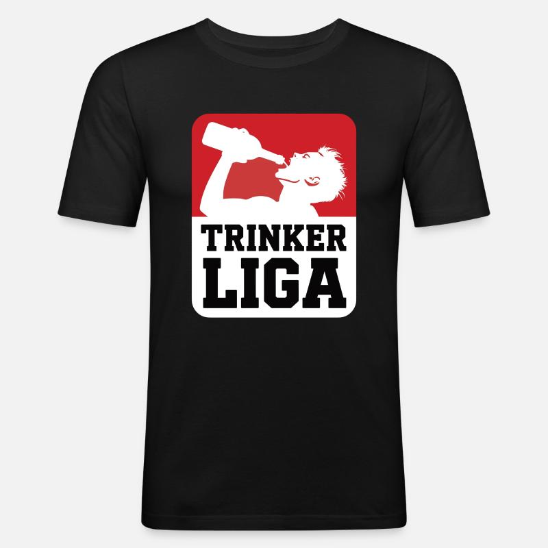 Trinker LIGA - Männer Slim Fit T-Shirt - Schwarz
