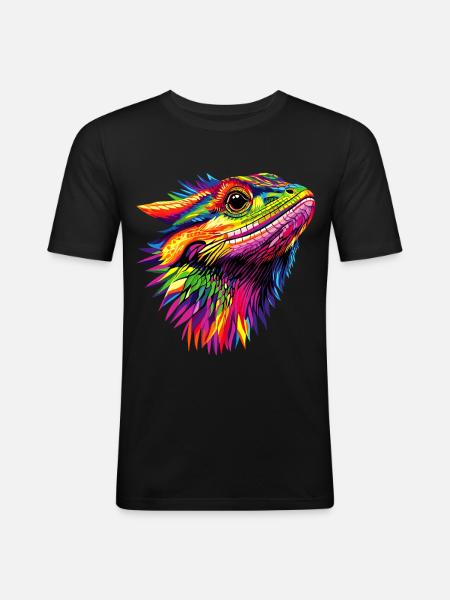 Skjeggagame Øgle Skjeggagame Søte skjeggagamer - Slim Fit T-skjorte for menn - svart