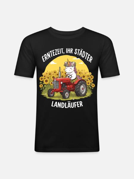 Harvest Time Landläufer - Men's Slim Fit T-Shirt - black