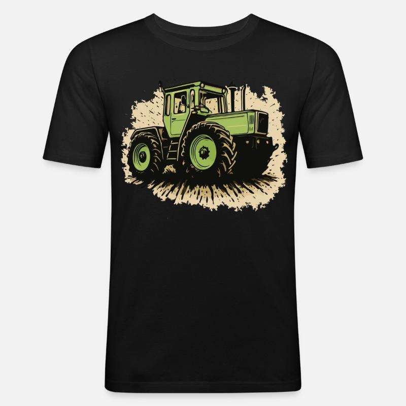 Traktor - Männer Slim Fit T-Shirt - Schwarz