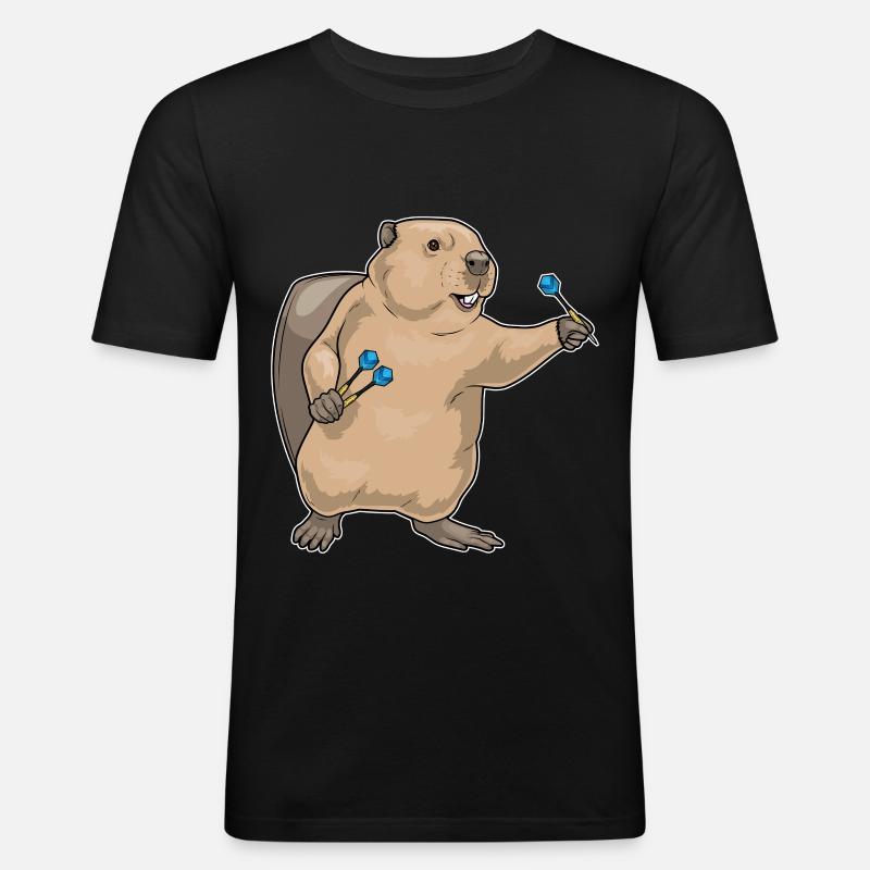 Fléchette Castor Fléchette - T-shirt près du corps Homme - noir