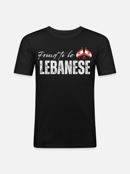 Libanais fier, j’aime le Liban - T-shirt près du corps Homme - noir