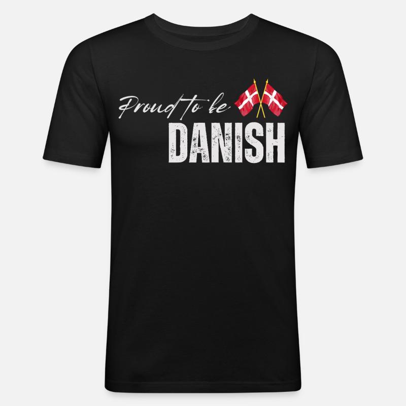 Stolzer Däne, ich liebe Dänemark - Männer Slim Fit T-Shirt - Schwarz