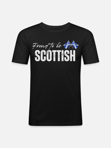 Fier Ecossais, j’adore l’Ecosse - T-shirt près du corps Homme - noir