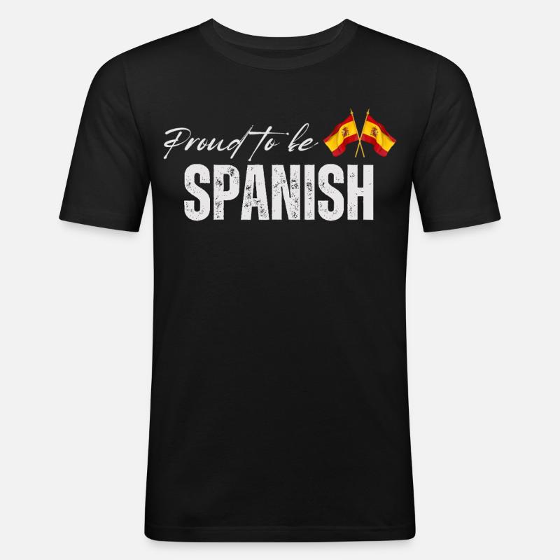 Stolzer Spanier, ich liebe Spanien - Männer Slim Fit T-Shirt - Schwarz