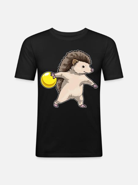 Hedgehog Bowling Bowling Ball - Men's Slim Fit T-Shirt - black