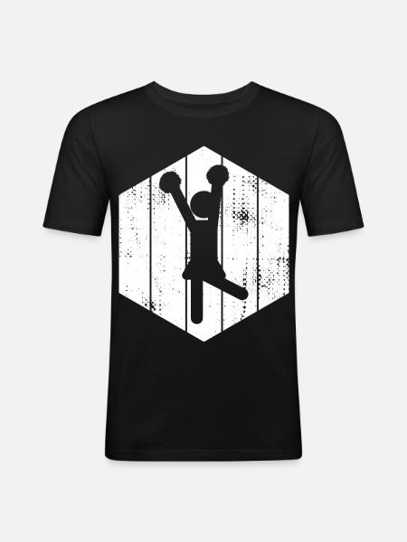 Funny Cheerleader Stick Figure - Men's Slim Fit T-Shirt - black