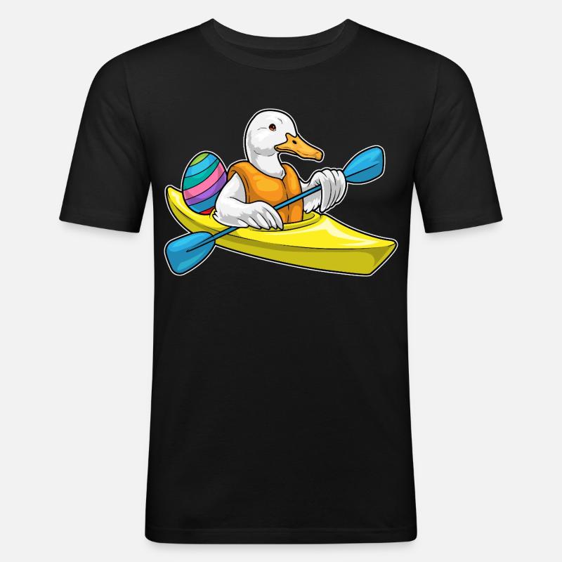 Duck Easter Kayak - Men's Slim Fit T-Shirt - black