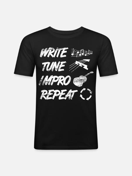 Writing, making music, improvising - Men's Slim Fit T-Shirt - black