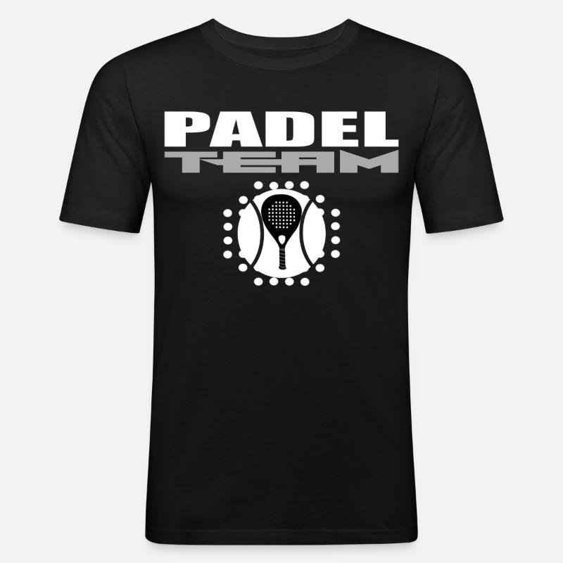 Padelschläger-Design mit modernem Stil - Männer Slim Fit T-Shirt - Schwarz