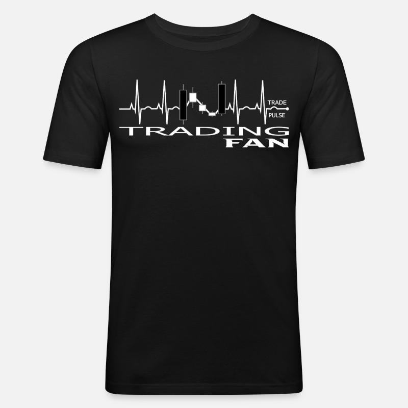 Pulse Trading Chart Design - Männer Slim Fit T-Shirt - Schwarz