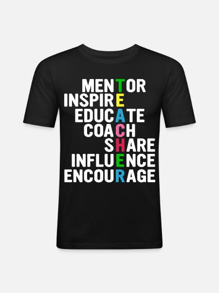 Teacher Acrostichon: Mentor, Inspire,... - Men's Slim Fit T-Shirt - black