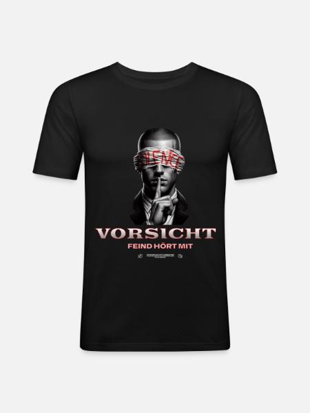 Funny vow of silence - Men's Slim Fit T-Shirt - black