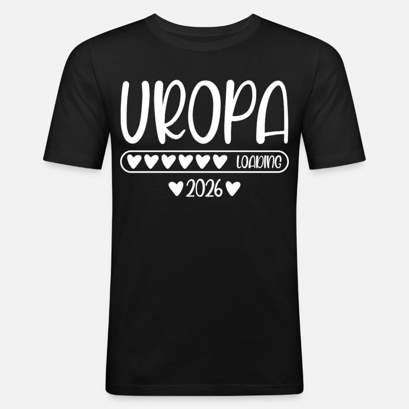 Uropa 2026 loading - Männer Slim Fit T-Shirt - Schwarz