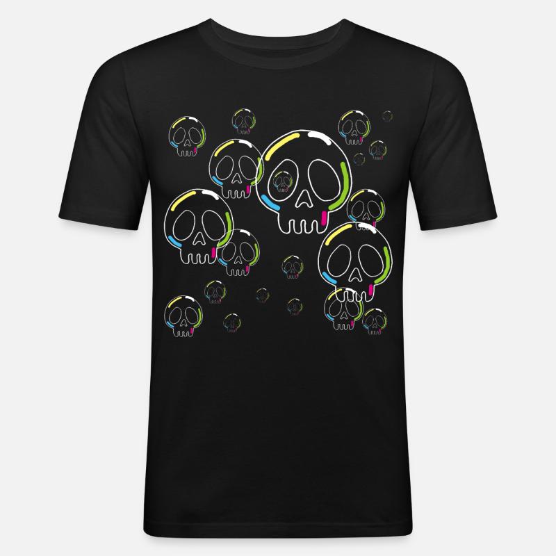 Seltsame Seifenschädel - Männer Slim Fit T-Shirt - Schwarz