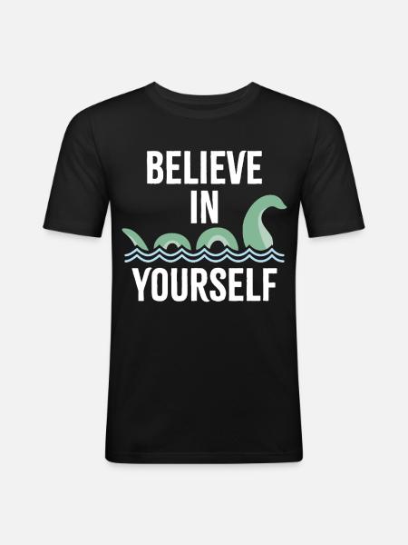 Croyez en vous - T-shirt près du corps Homme - noir