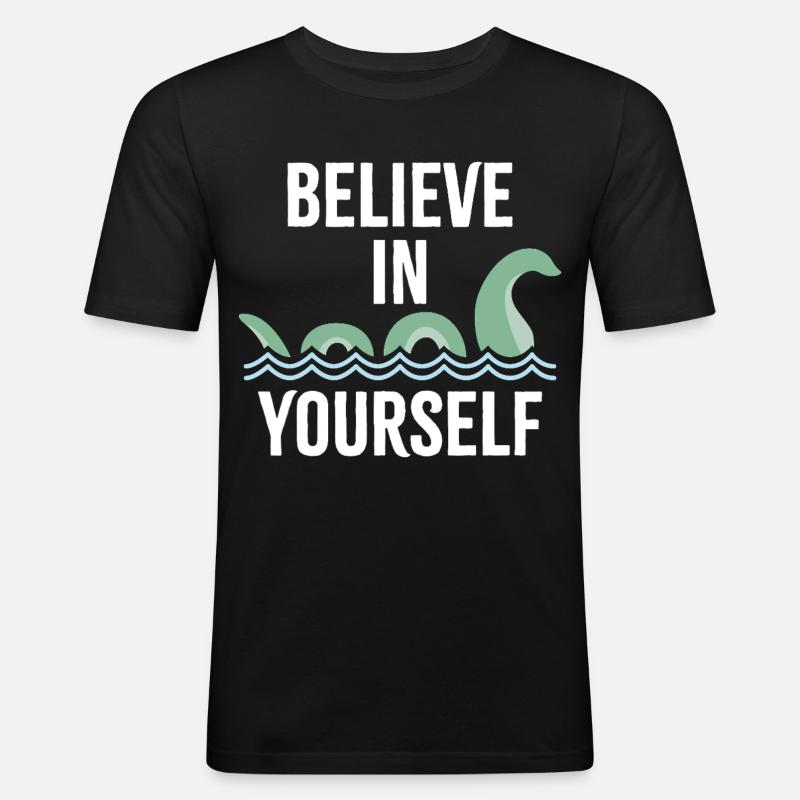 an sich selbst glauben - Männer Slim Fit T-Shirt - Schwarz