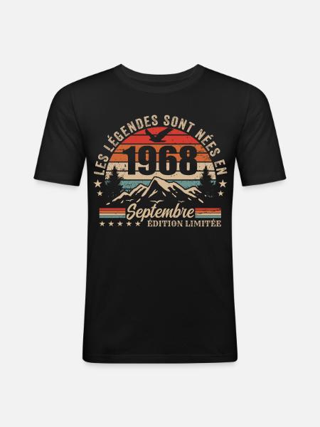 Legendary since September 1968 | September 1968 - Men's Slim Fit T-Shirt - black