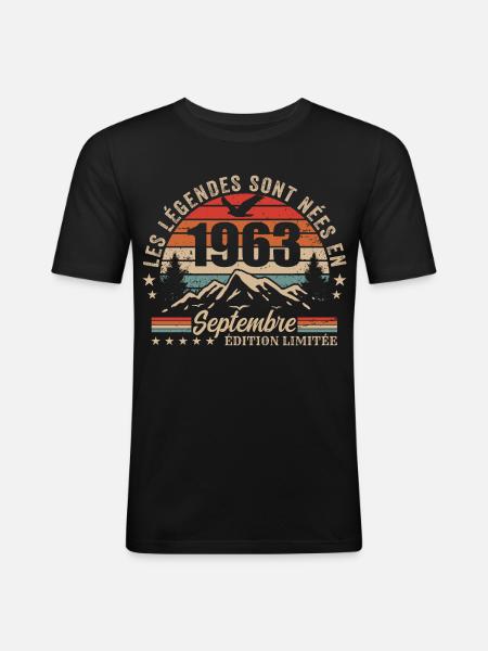 Legendary since September 1963 | September 1963 - Men's Slim Fit T-Shirt - black